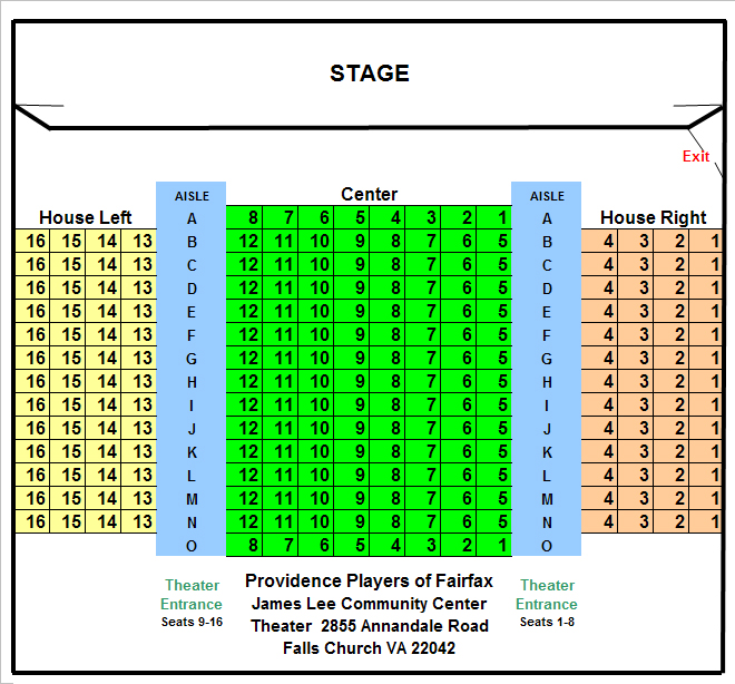 Providence Players at James Lee Community Center Theater Seating Chart