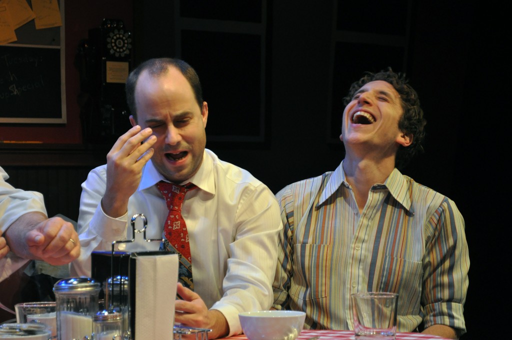 Image: "The Eyes Have It": Bobby Welsh as Jonsey and Ari Post as Clifford in the Providence Players Production of Side Man