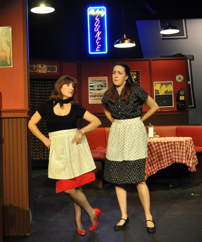 Image: L to R Tina Thronson as Patsy with Andra Whitt as Terry in a scene from The Providence Players Production of Side Man.