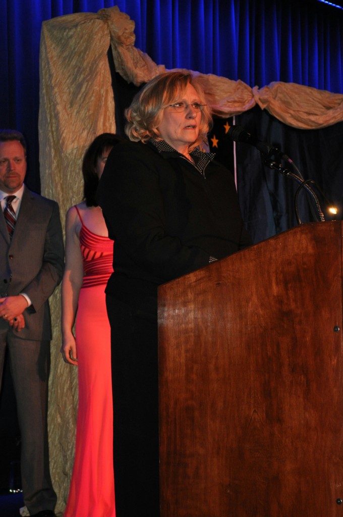 PPF's Robbie Snow accepts 2012 WATCH Award for Outstanding Costume Design in a Play