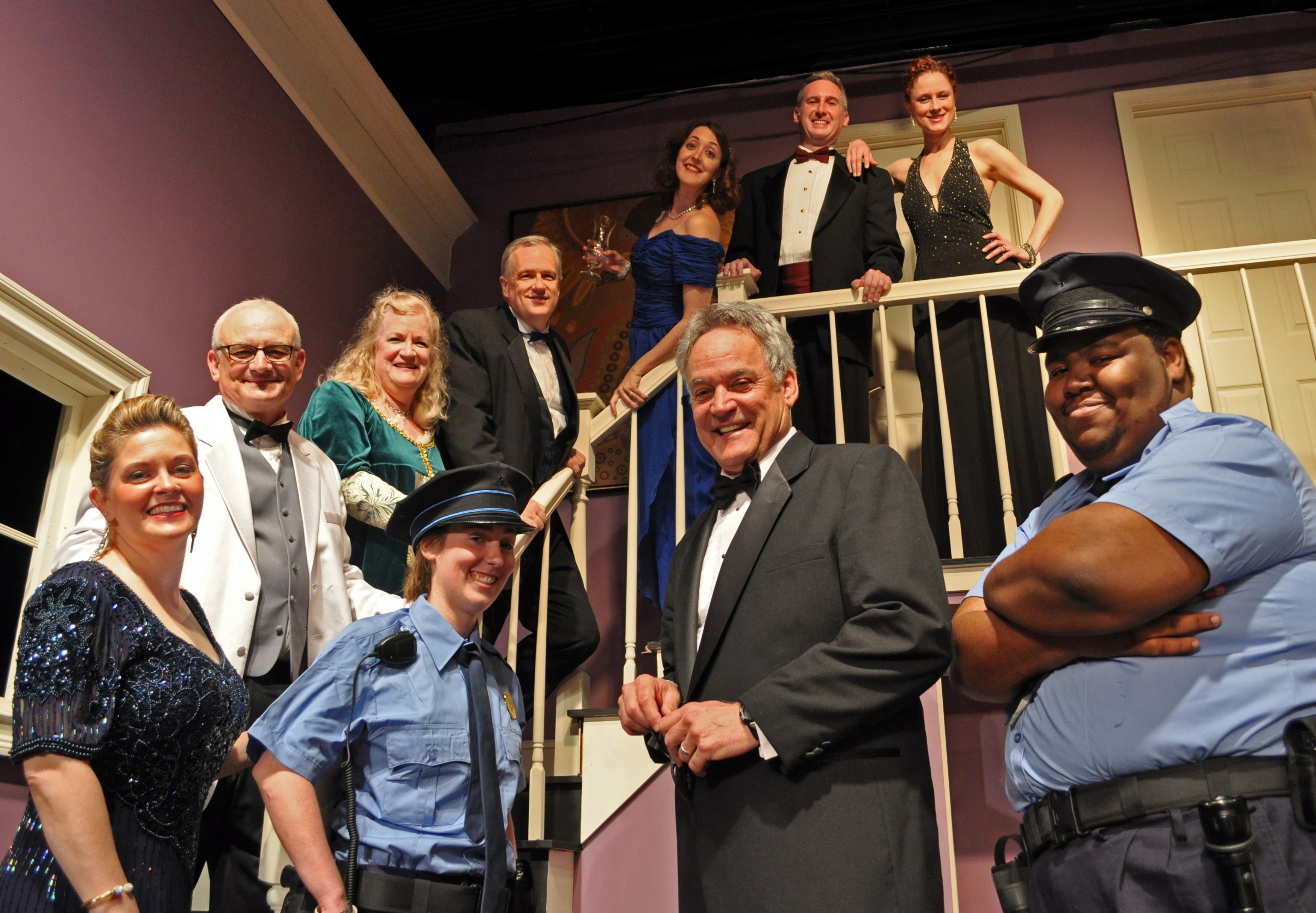 Providence Players Cast of Neil Simon's Rumors-Photo by Chip Gertzog