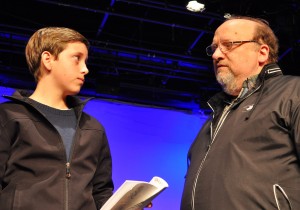 Ethan Phillips (Peter) and Bill Fleming (Aslan) return to the Providence Players stage in The Lion, the Witch and the Wardrobe - Photo by Chip Gertzog, Providence Players