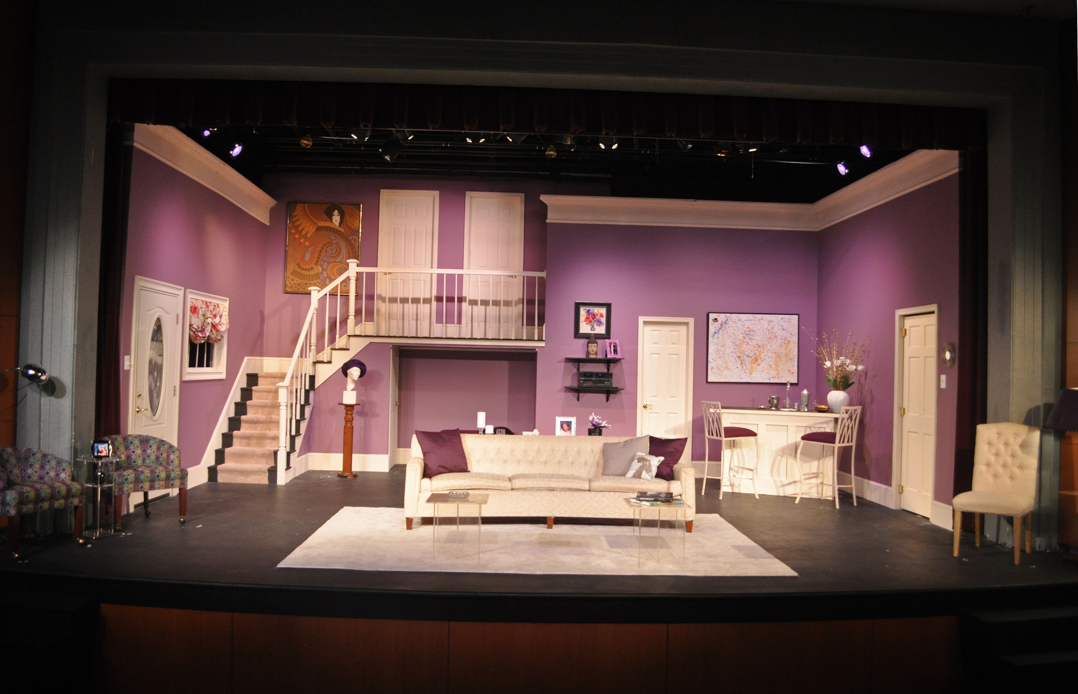 The Set of PPF's Rumors - 2014 Best Scenic and Lighting Design - DCMTA Photo by Chip Gertzog Providence Players