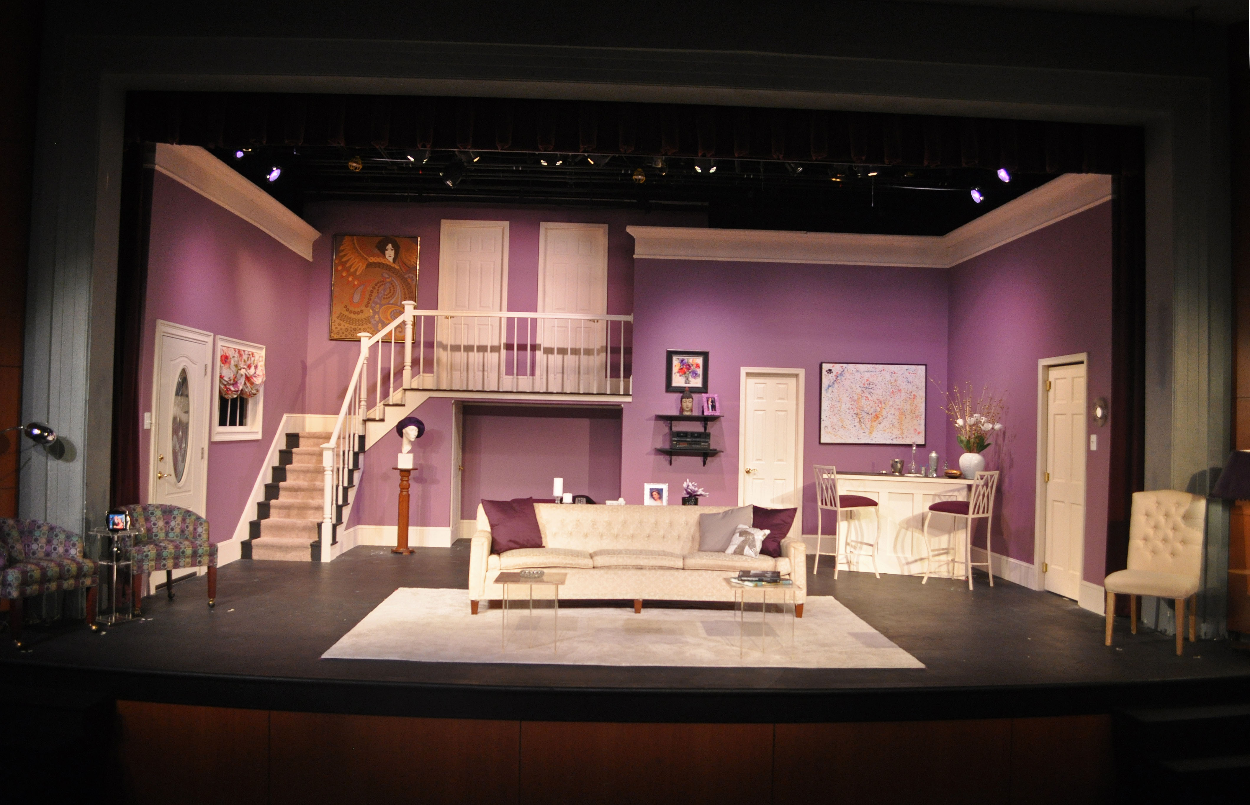 The Set of PPF's Rumors - 2014 Best Scenic and Lighting Design - DCMTA Photo by Chip Gertzog Providence Players