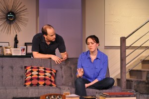 Bobby Welsh as Trip and Andra Whitt as Brooke are compelling and natural on stage in Providence Players Other Desert Cities Photo by Chip Gertzog Providence Players