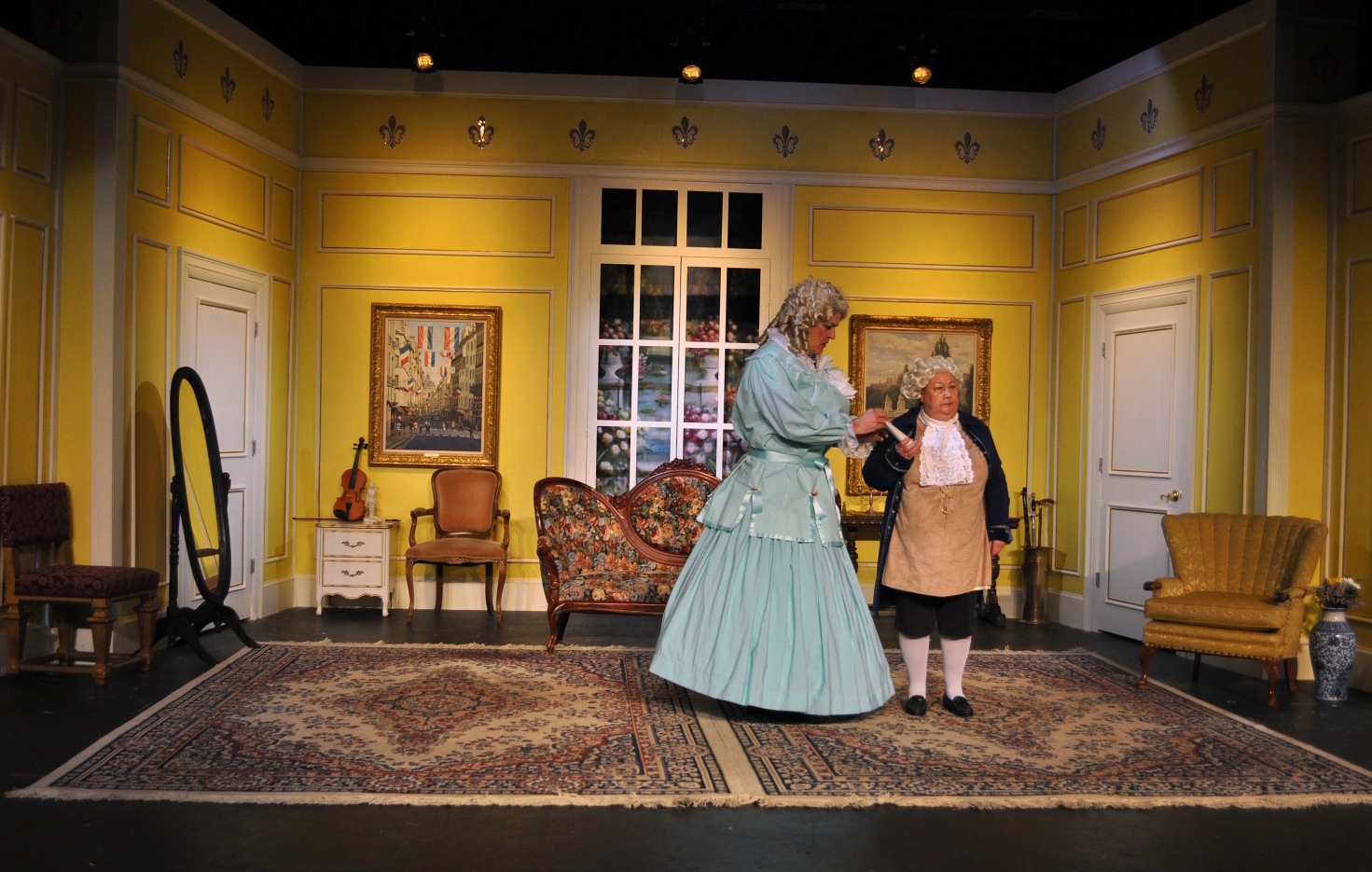 The Set of Is He Dead Act 2 - Photo by Chip Gertzog Providence Players
