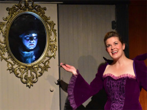 4 PPF Christian Faulkner as the mirror with evil Queen Charlene Sloan Photo by Chip Gertzog Providence Players