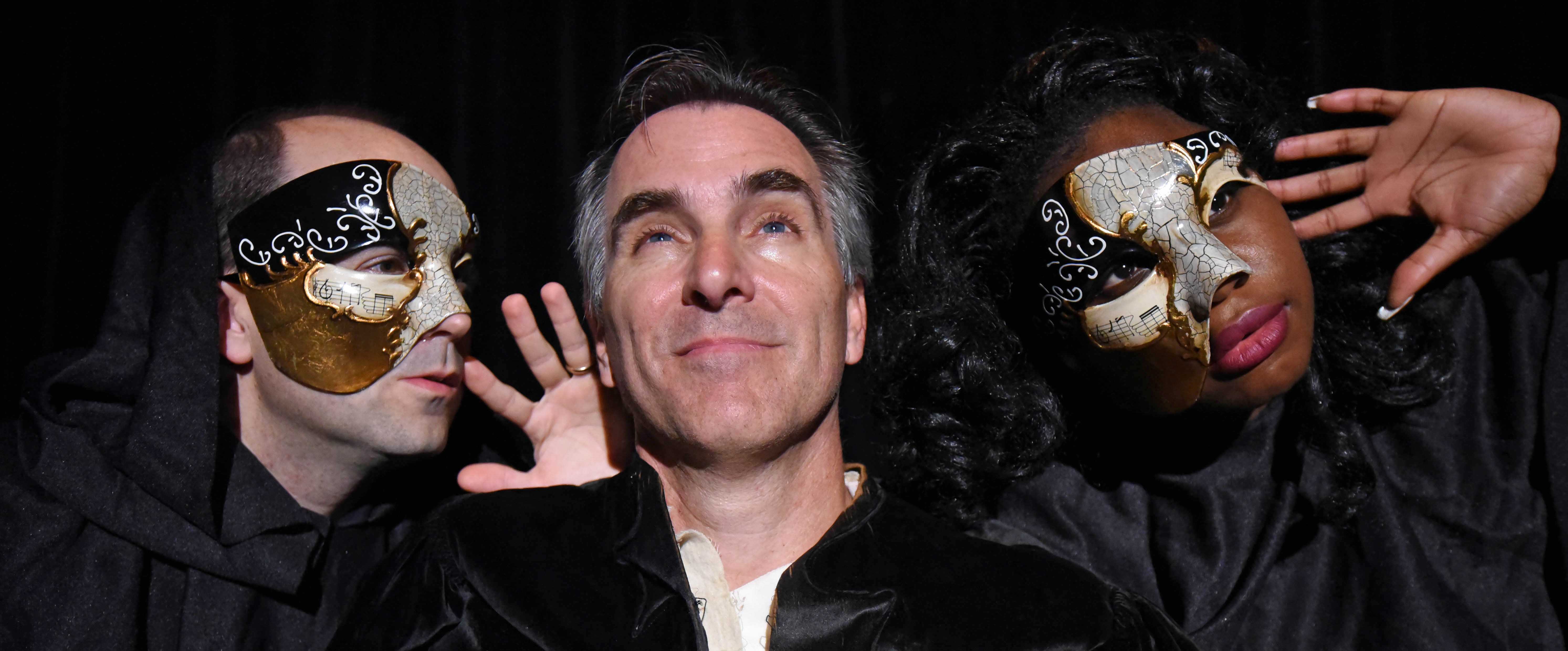 1 PPF Amadeus Dave Whitehead as Salieri and The Venticelli – Bobby Welsh and Debora Crabbe Photo by Rob Cuevas