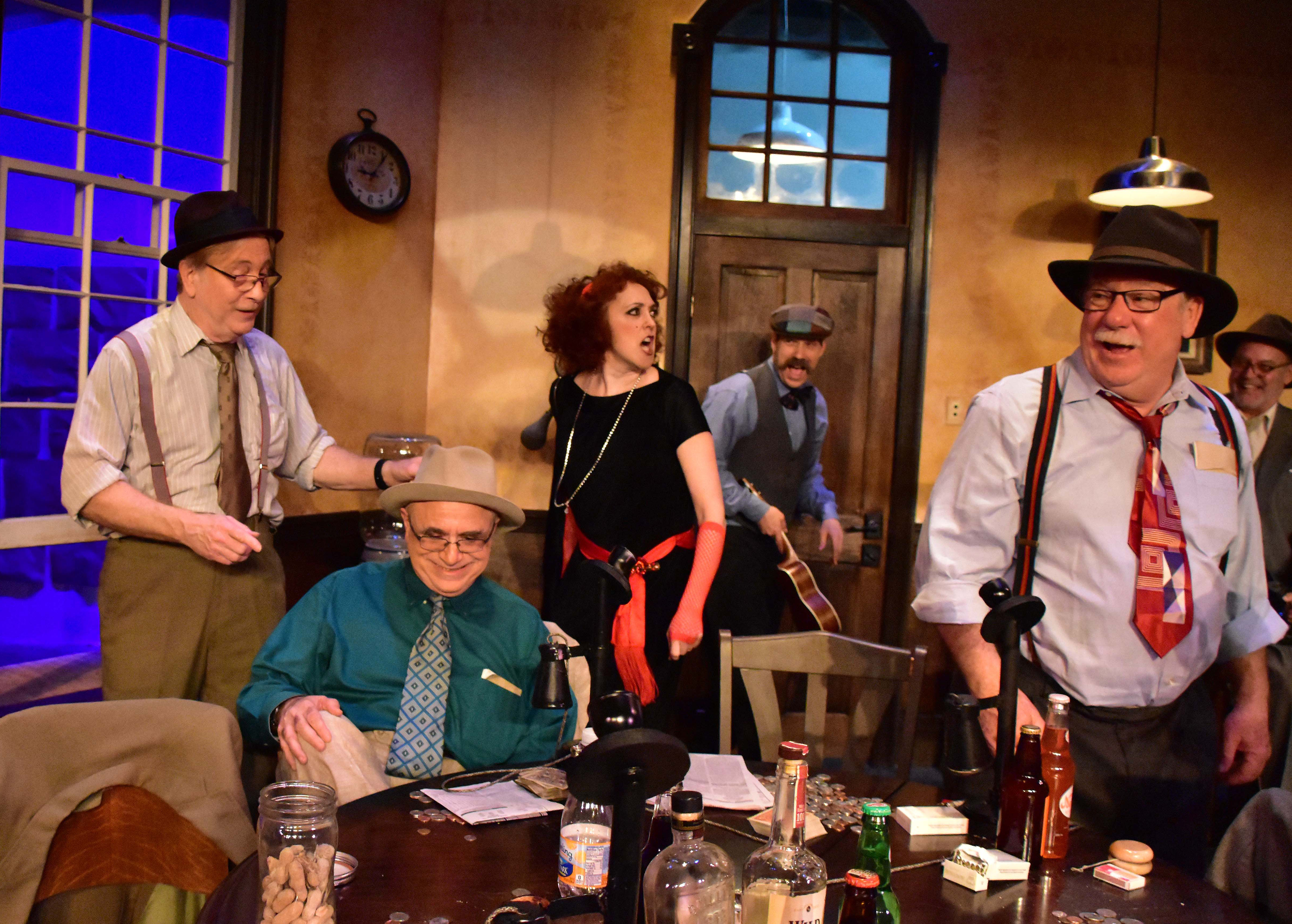 Providence Players The Front Page Mollie Malloy played by Andra Whitt confronts the Reporters Photo by Chip Gertzog Providence Players